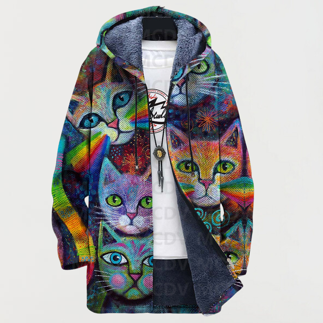 Jacket with a Cat on a Rainbow