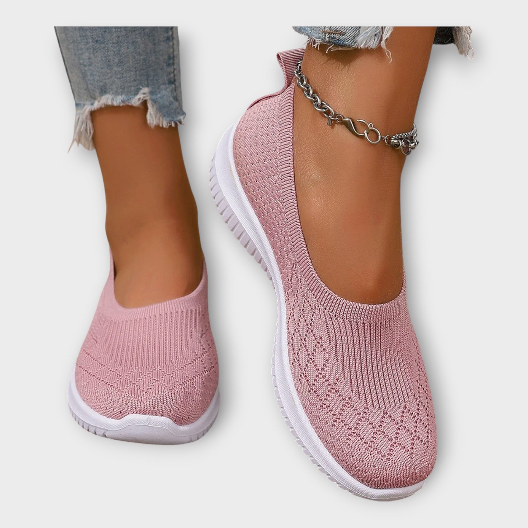 Braided ballerinas with non-slip sole