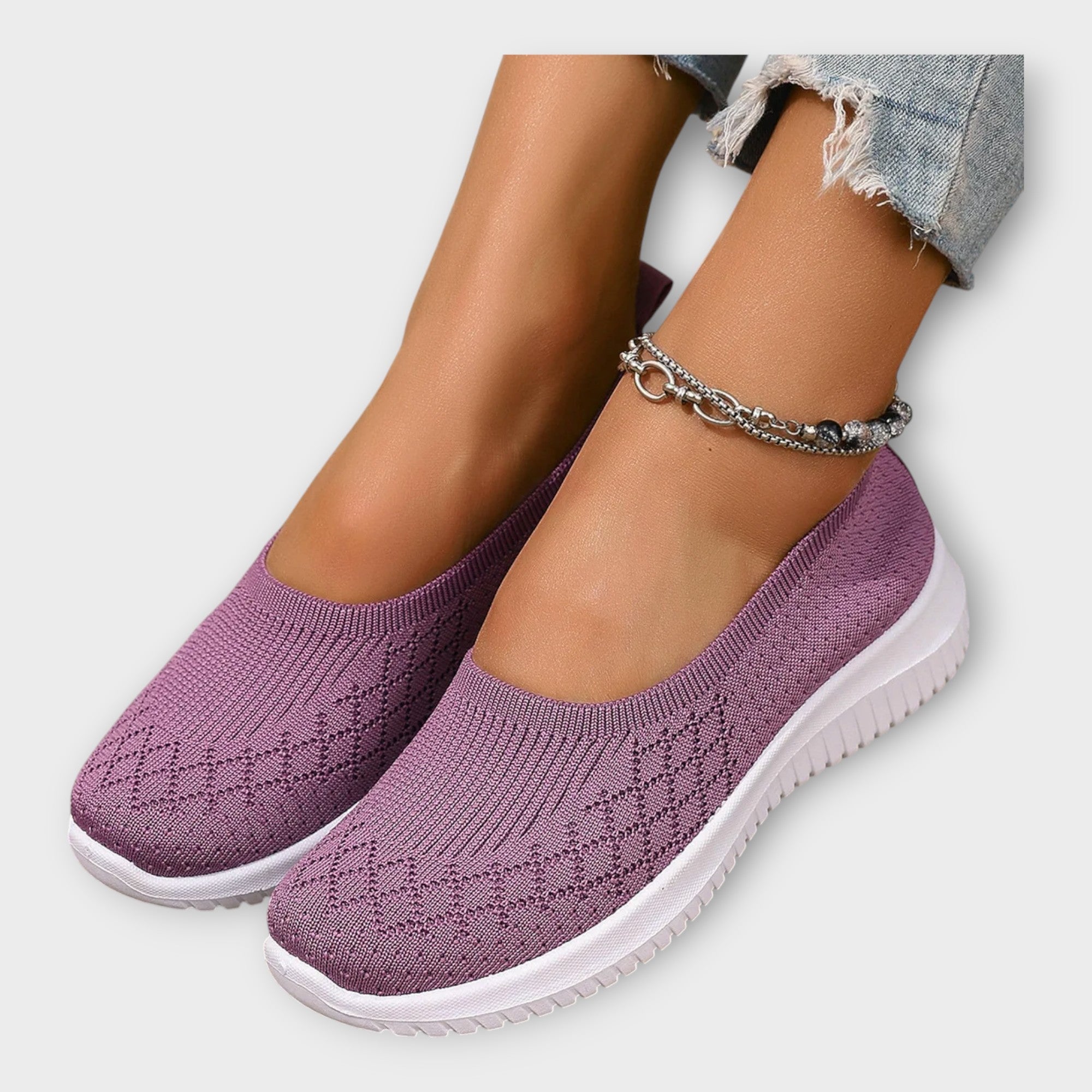 Braided ballerinas with non-slip sole