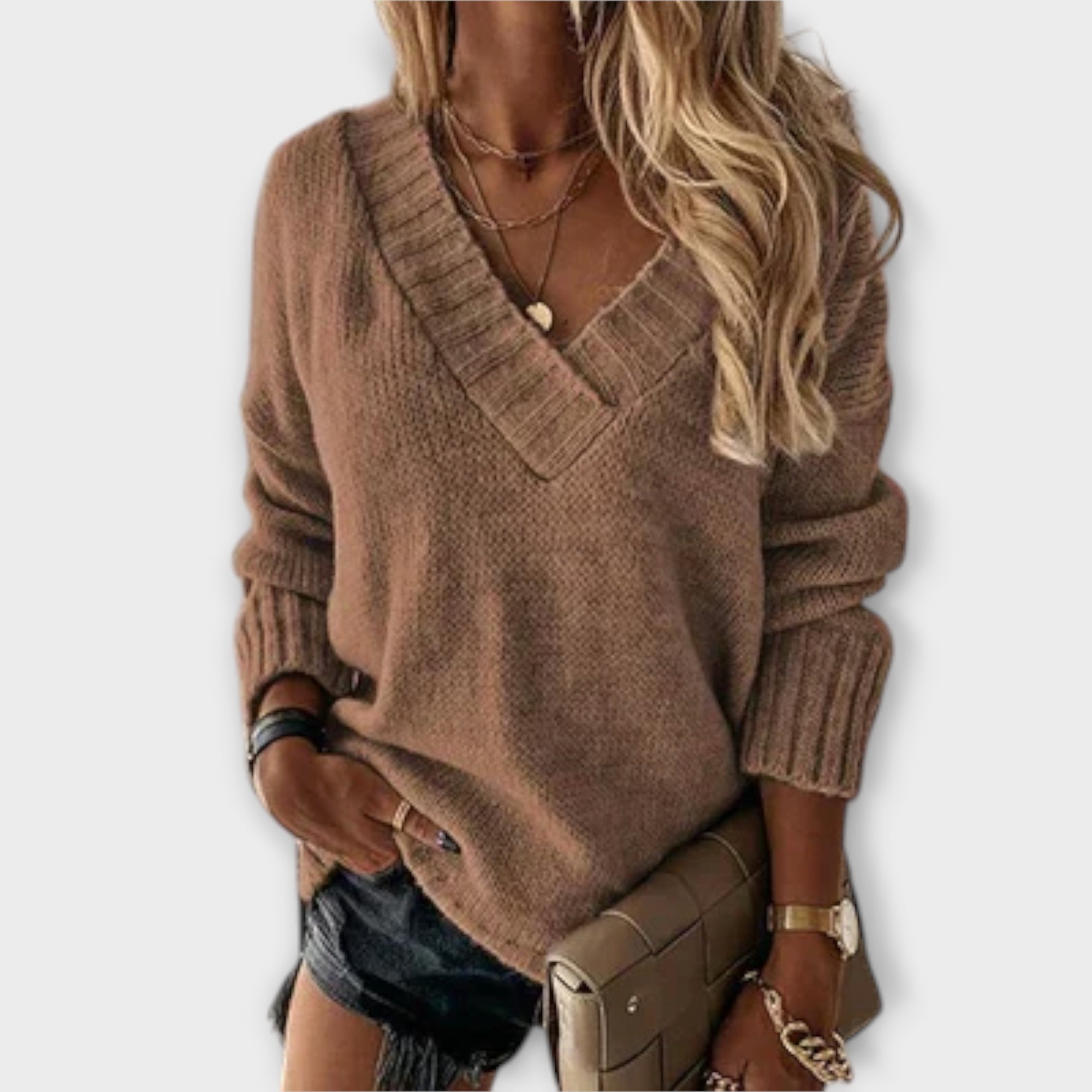 Jeya - Comfortable Sweater with V-Neck