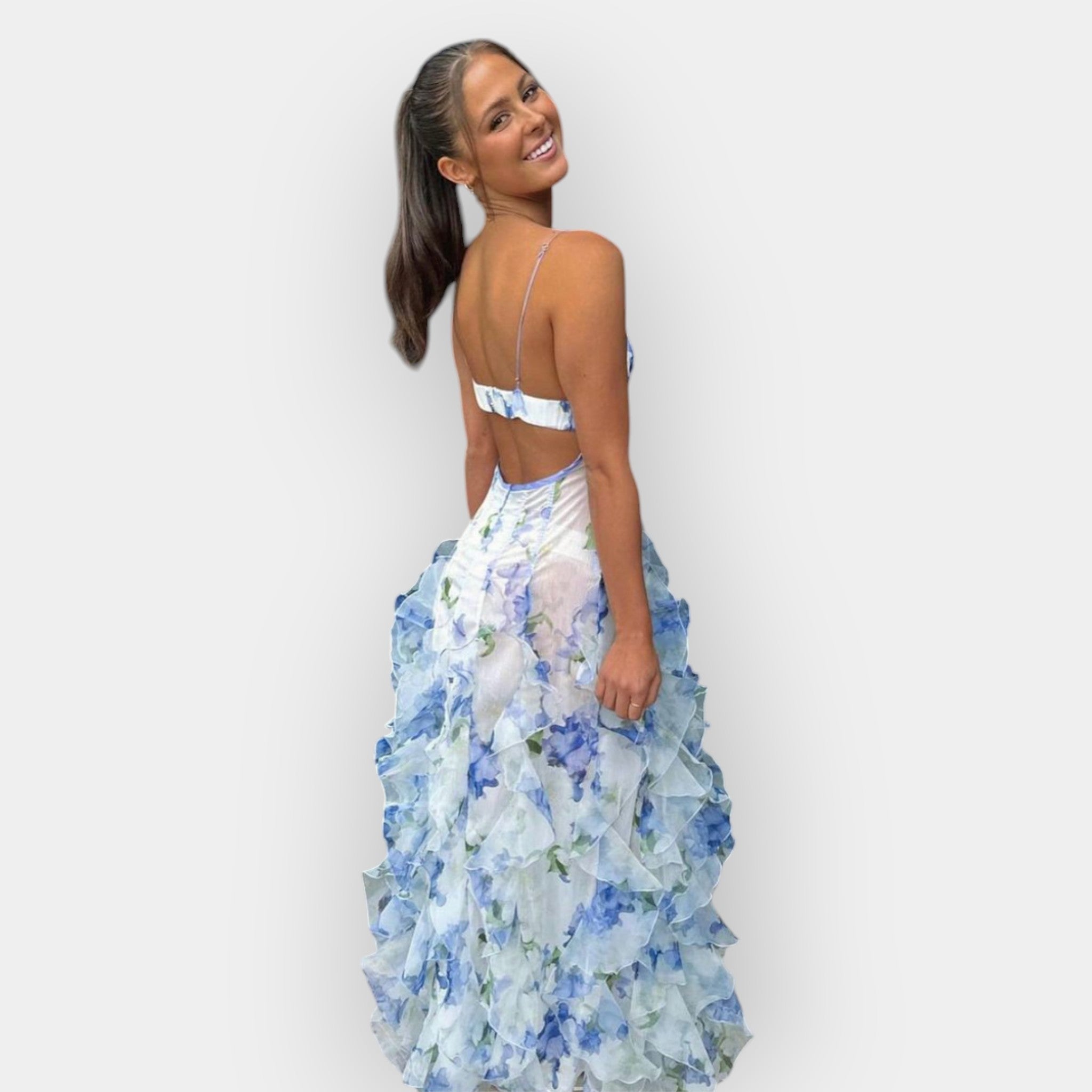 Maxi Dress with Adjustable Ruffles