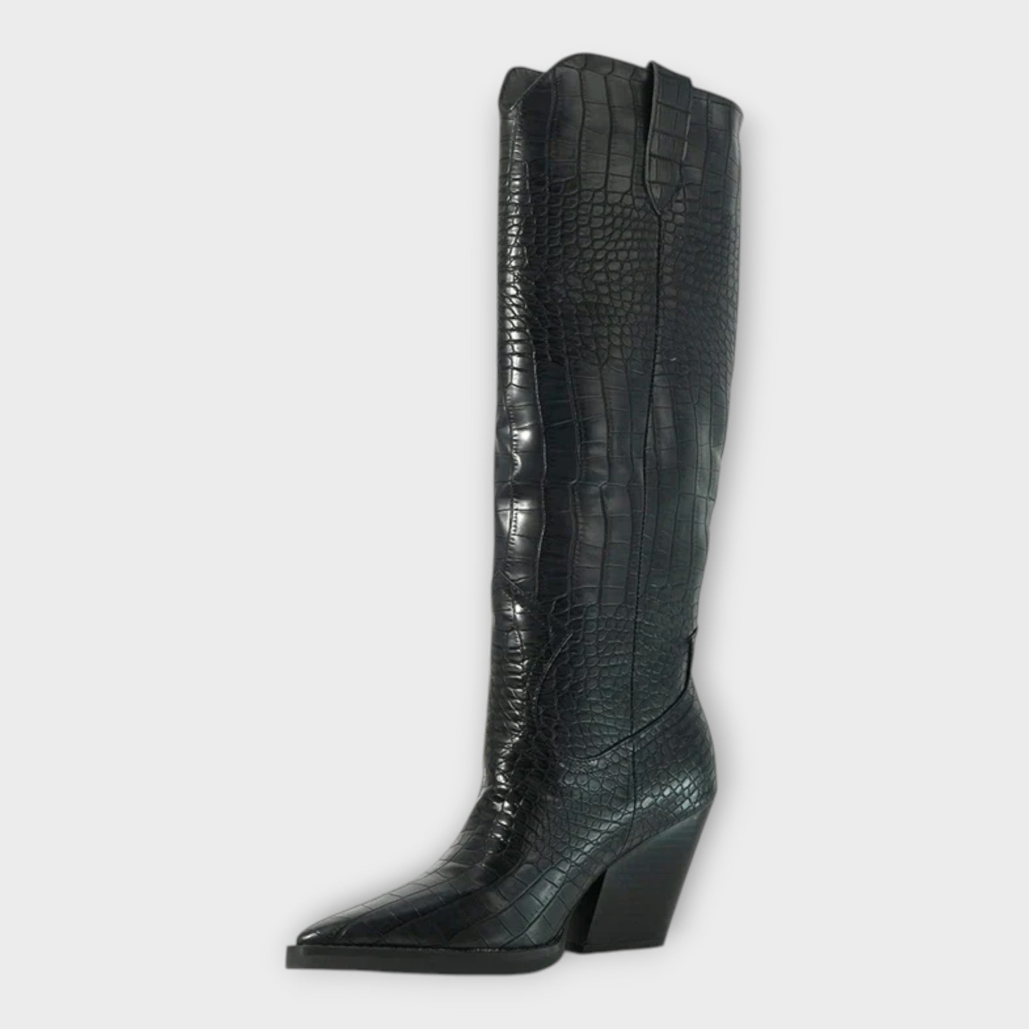 Camila | Boots with Crocodile Design and Elegant Daily Heel