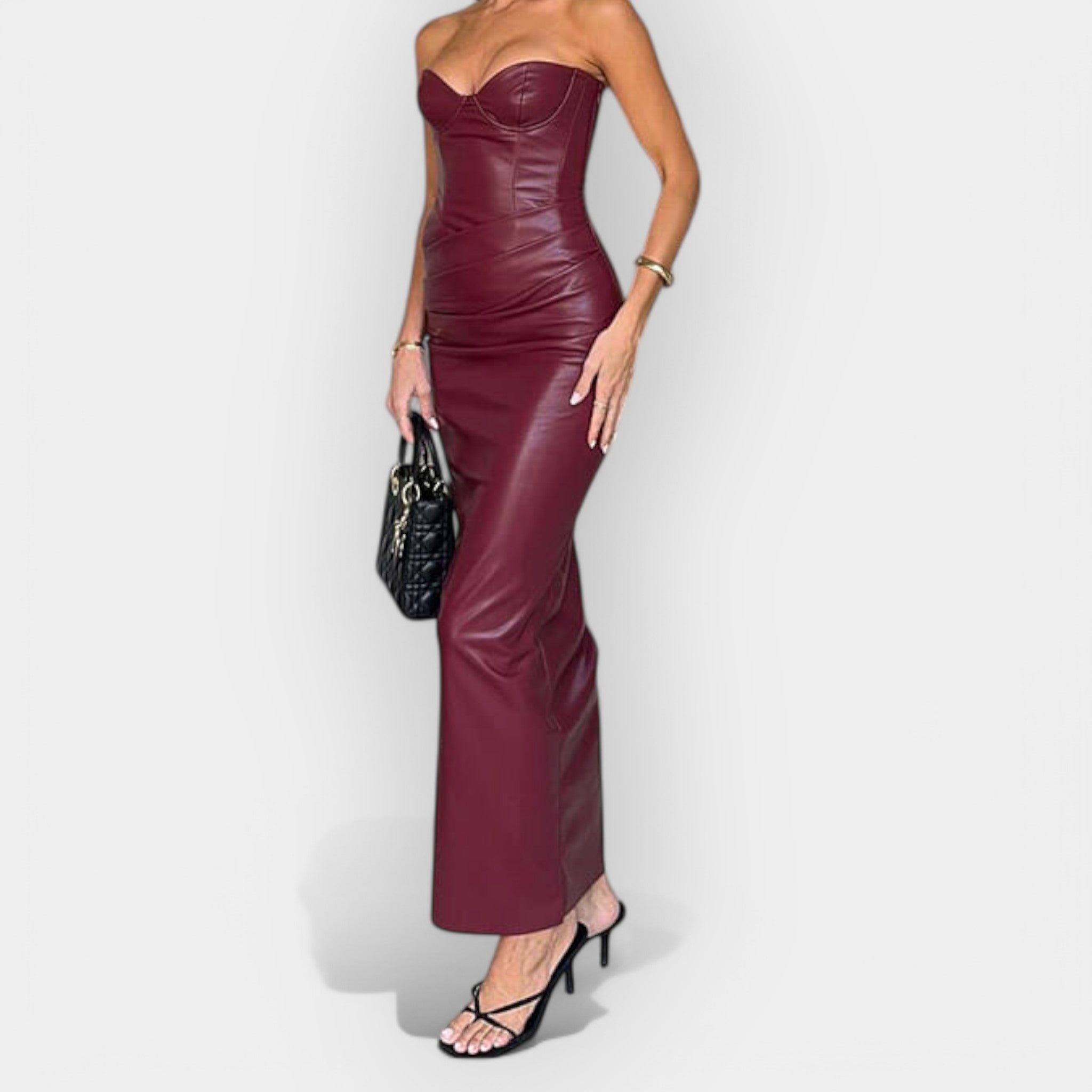 Soft Leather Midi Dress with Modern Style Expression
