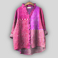Linen blouse in fuchsia color
