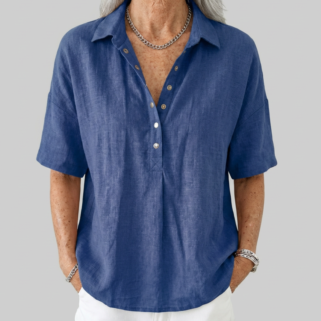 Tessa – Blouse with Collar and Button Detail