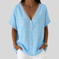 Lena – Linen V-Neck Blouse