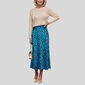 Leona Women's Skirt | High-Waist Midi Leopard Print