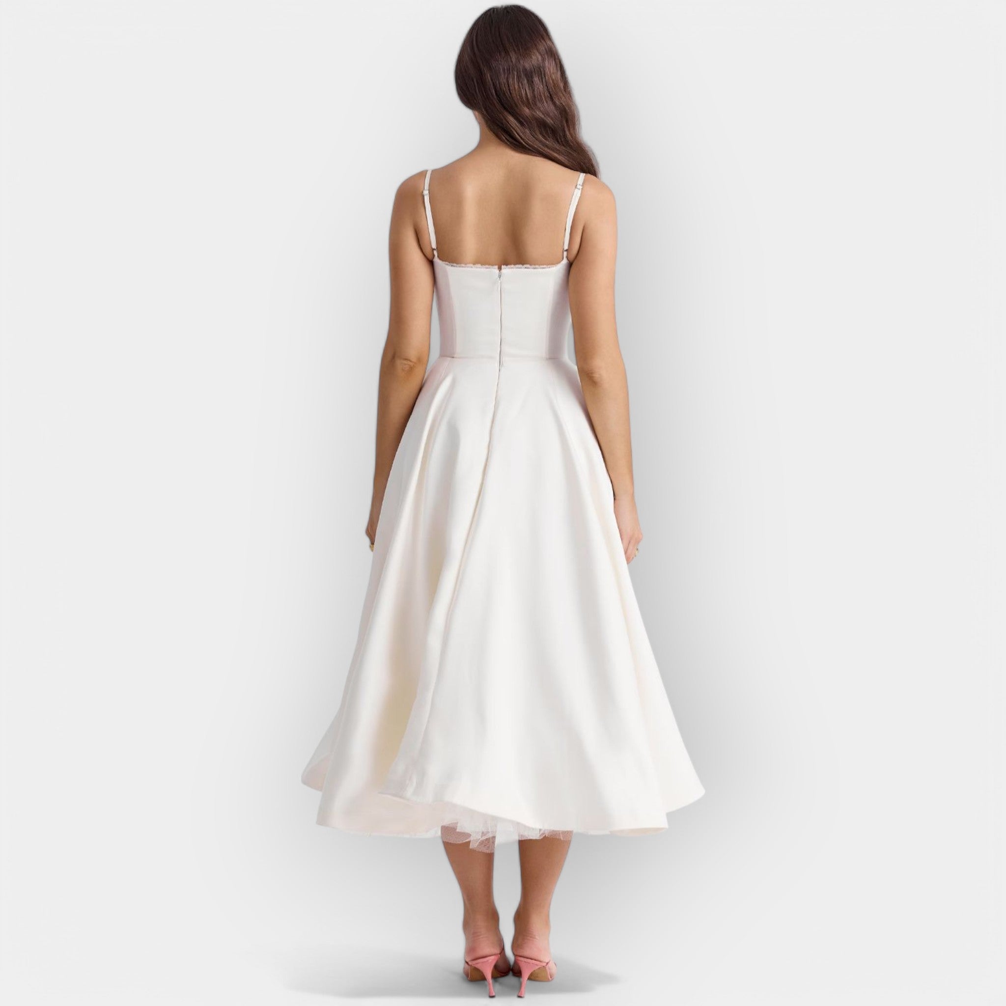 Minimalist White Midi Dress