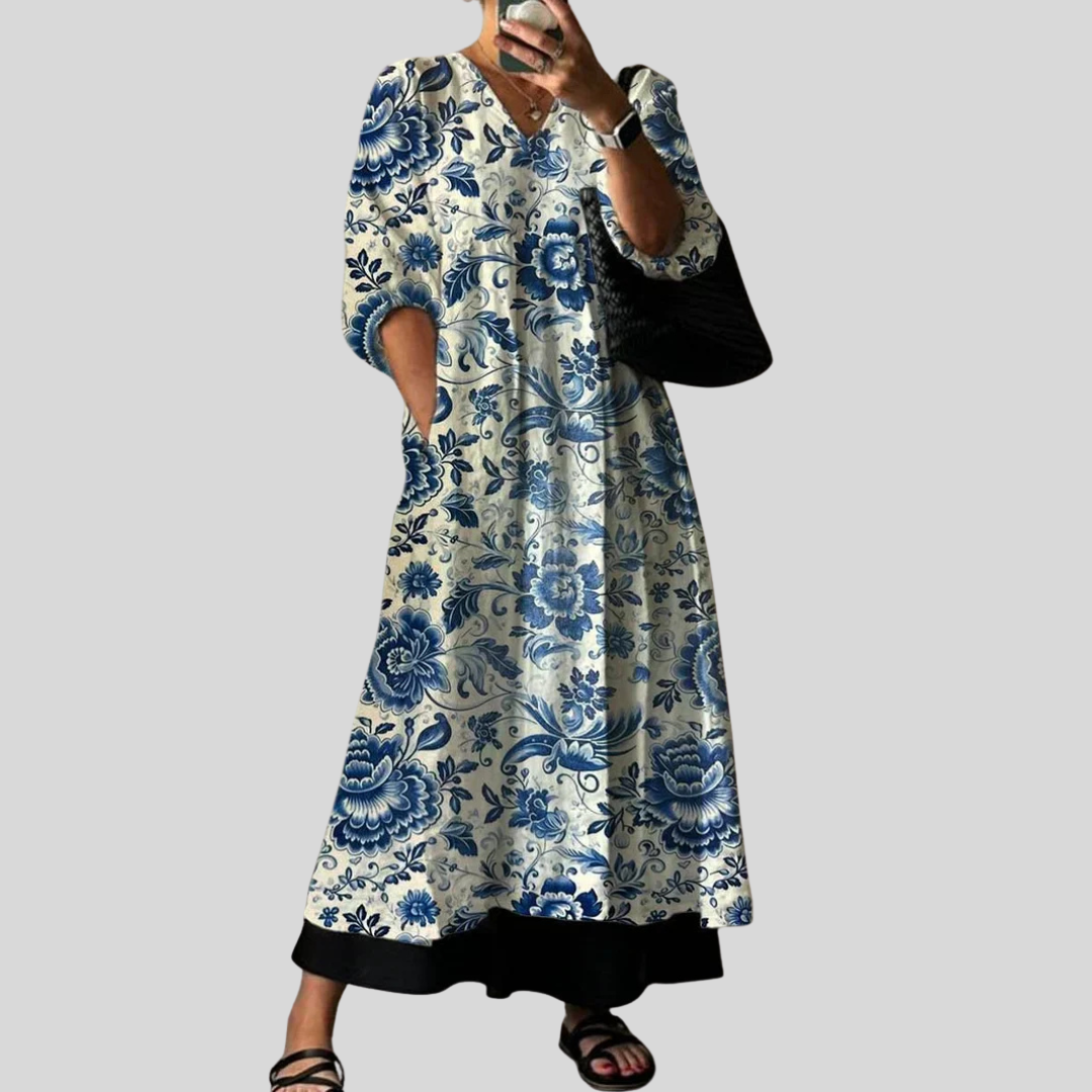 Elegant Dress with Mia Print