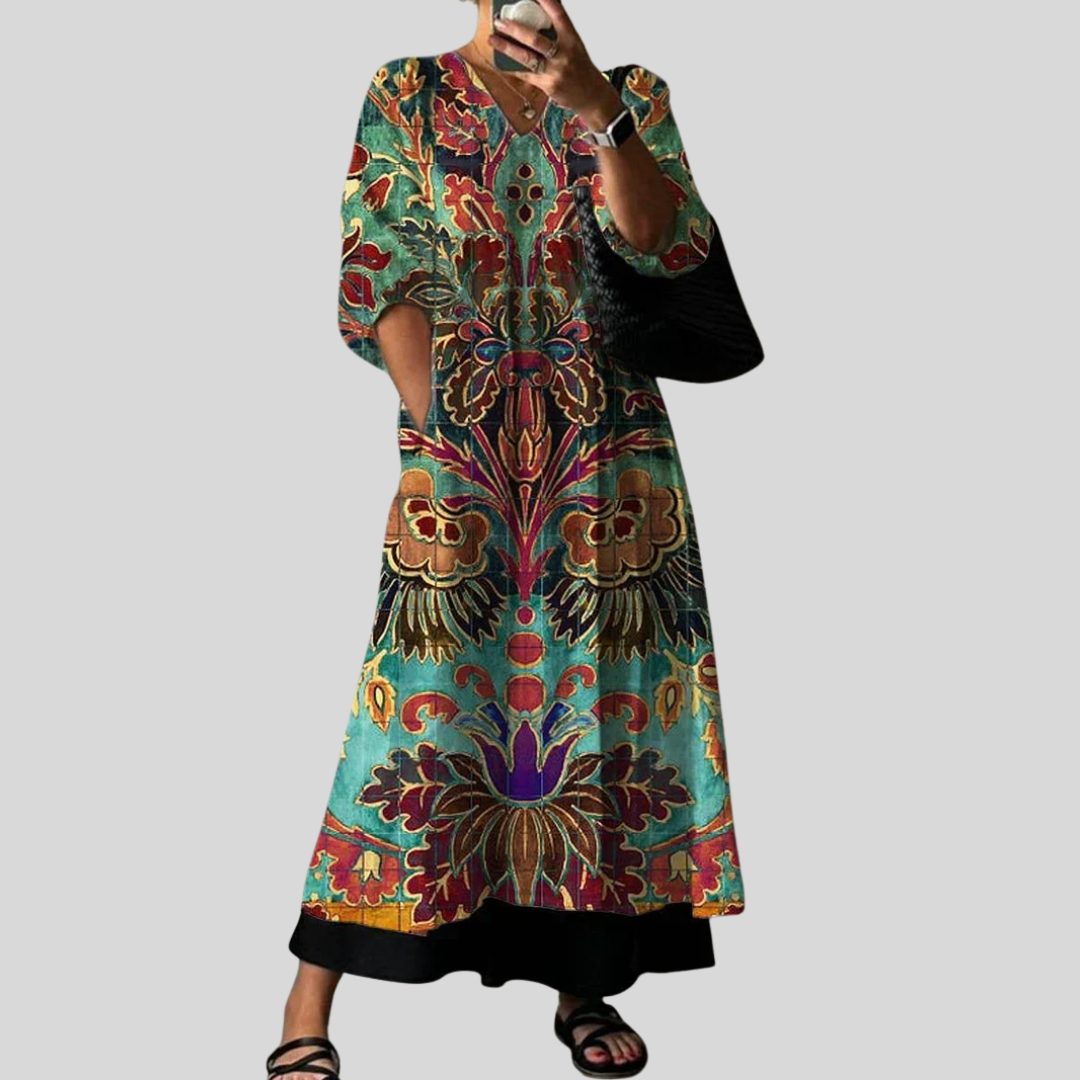 Elegant Dress with Carolina Print