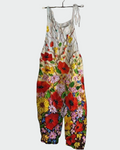 Retro Floral Full-Length Jumpsuit