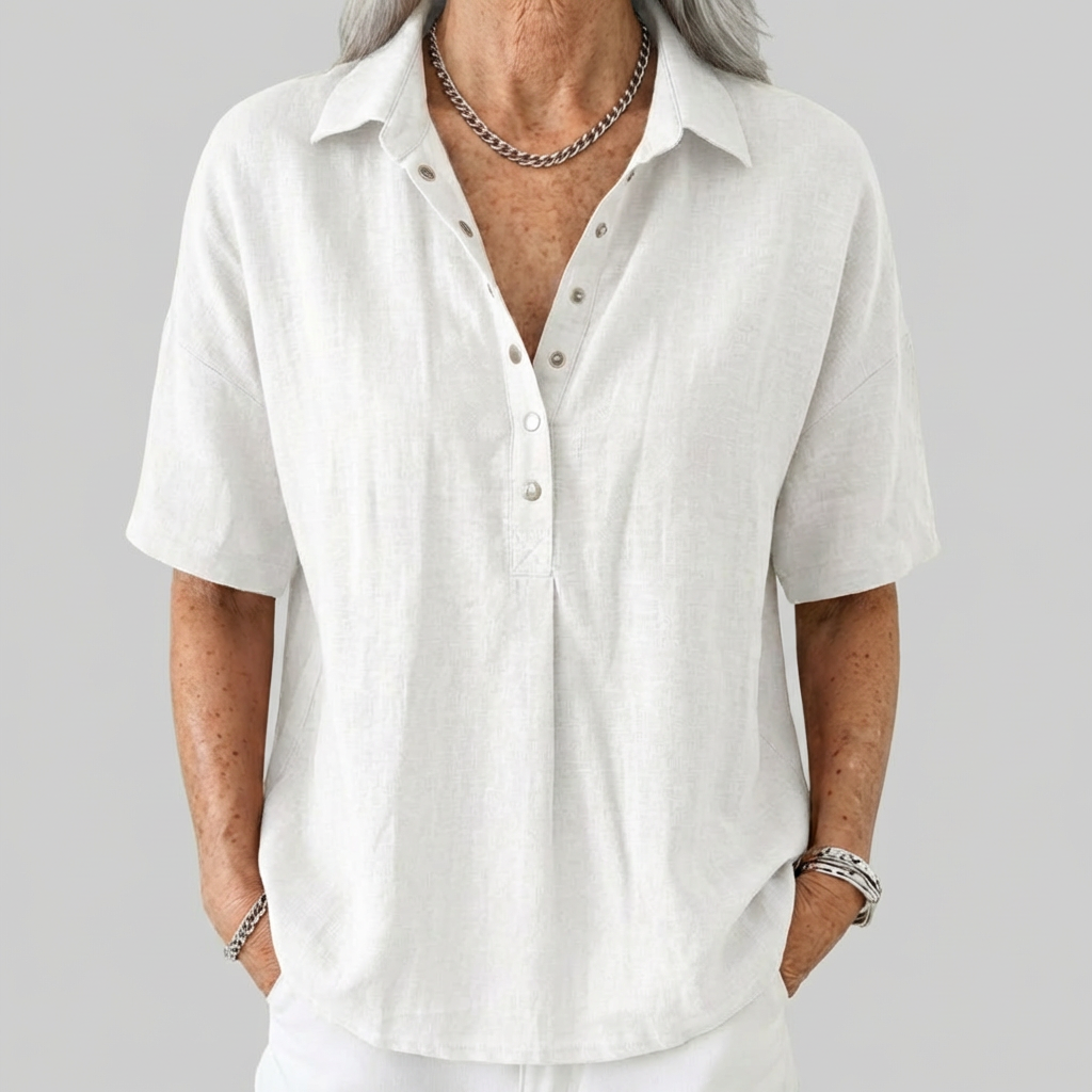 Tessa – Blouse with Collar and Button Detail