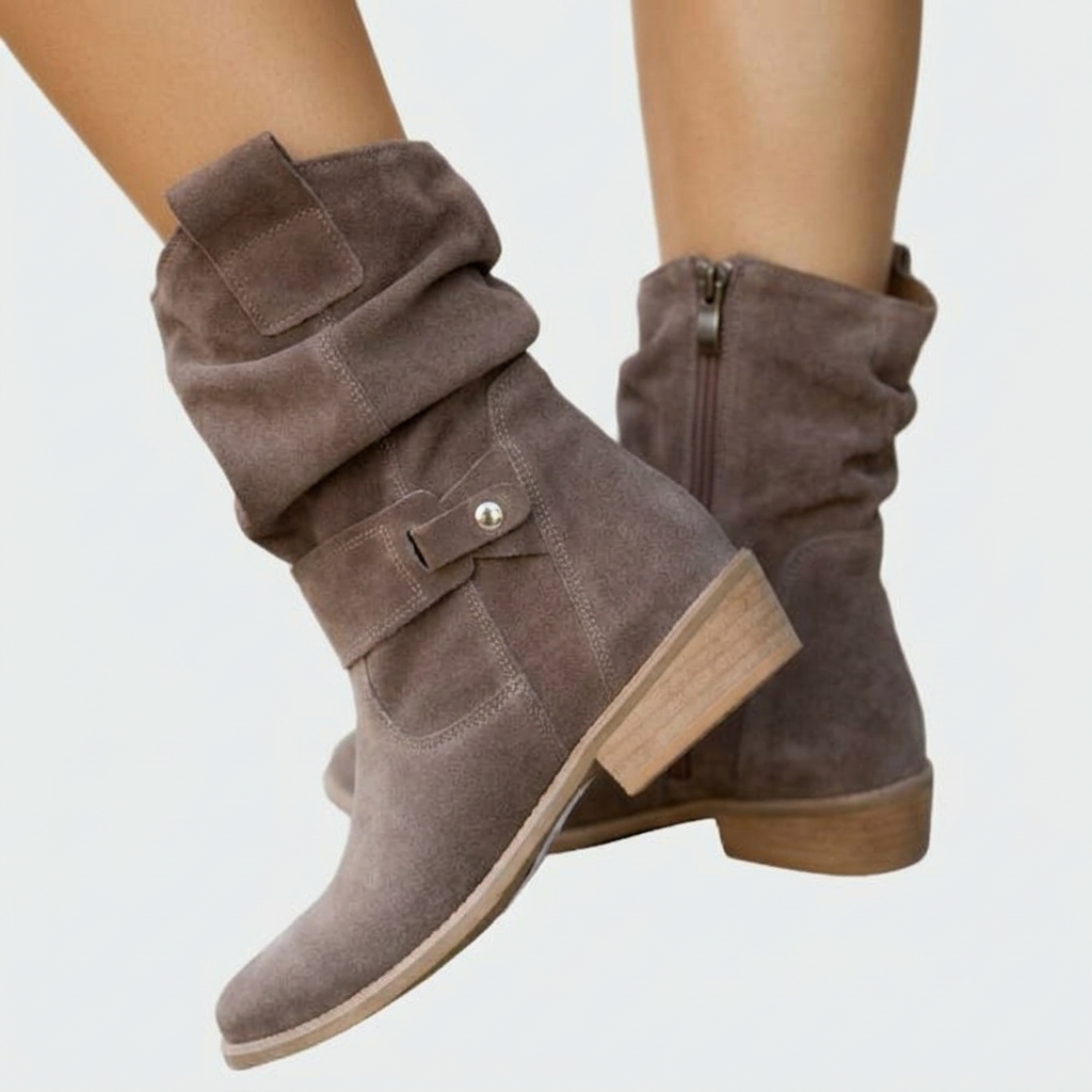 Eva | Casual Soft Suede Ankle Boots with Modern Detail