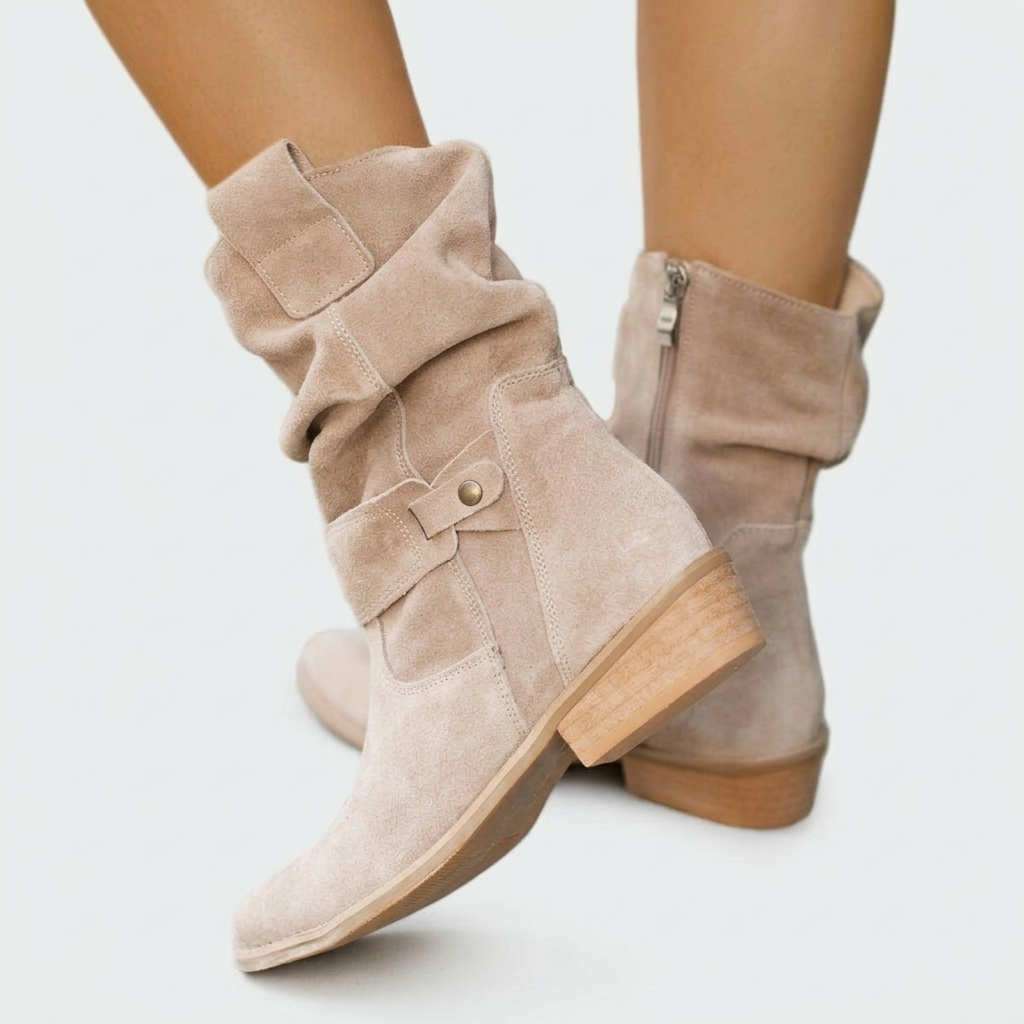 Eva | Casual Soft Suede Ankle Boots with Modern Detail