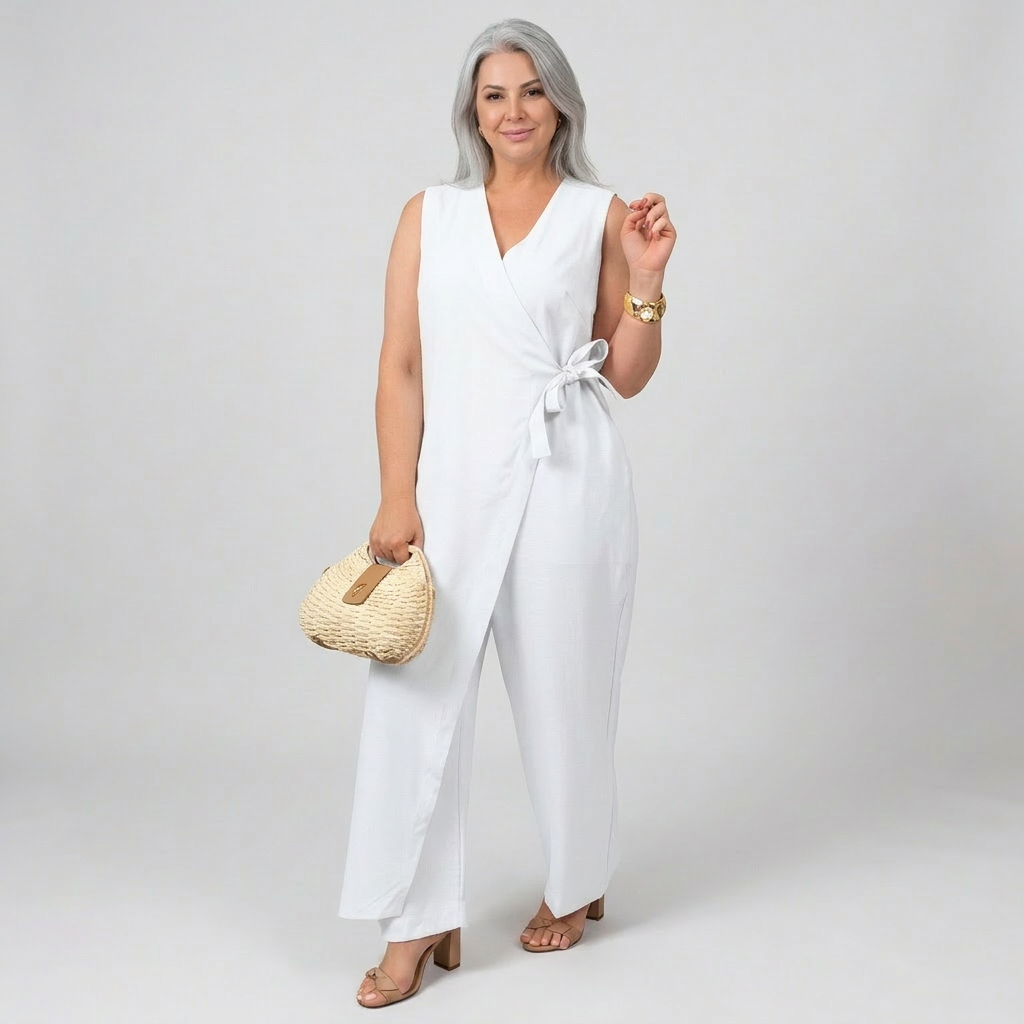 Mia - Sleeveless Wrap V-Neck Jumpsuit