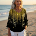 Luna - V-Neck Asymmetric Blouse | Golden Rain