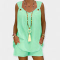 Sleeveless Top and Shorts Set