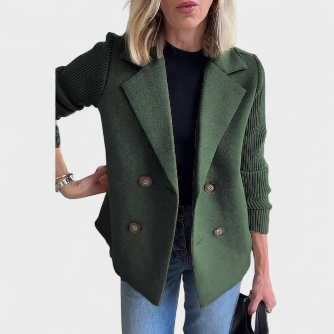 Monika - Elegant Jacket with Knitted Sleeves