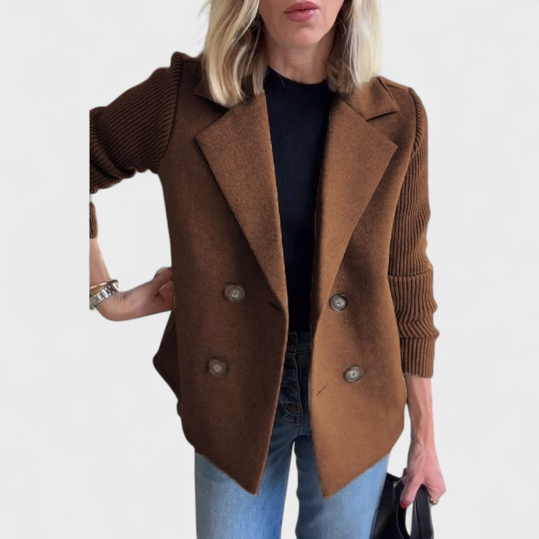 Monika - Elegant Jacket with Knitted Sleeves