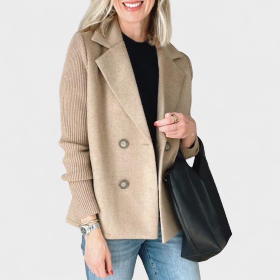 Monika - Elegant Jacket with Knitted Sleeves
