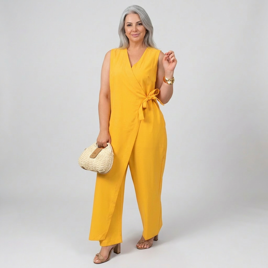 Mia - Sleeveless Wrap V-Neck Jumpsuit