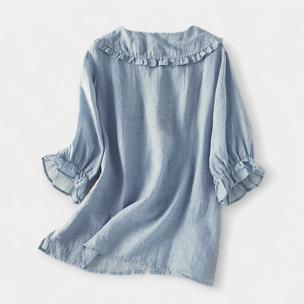 Striped shirt with decorative collar