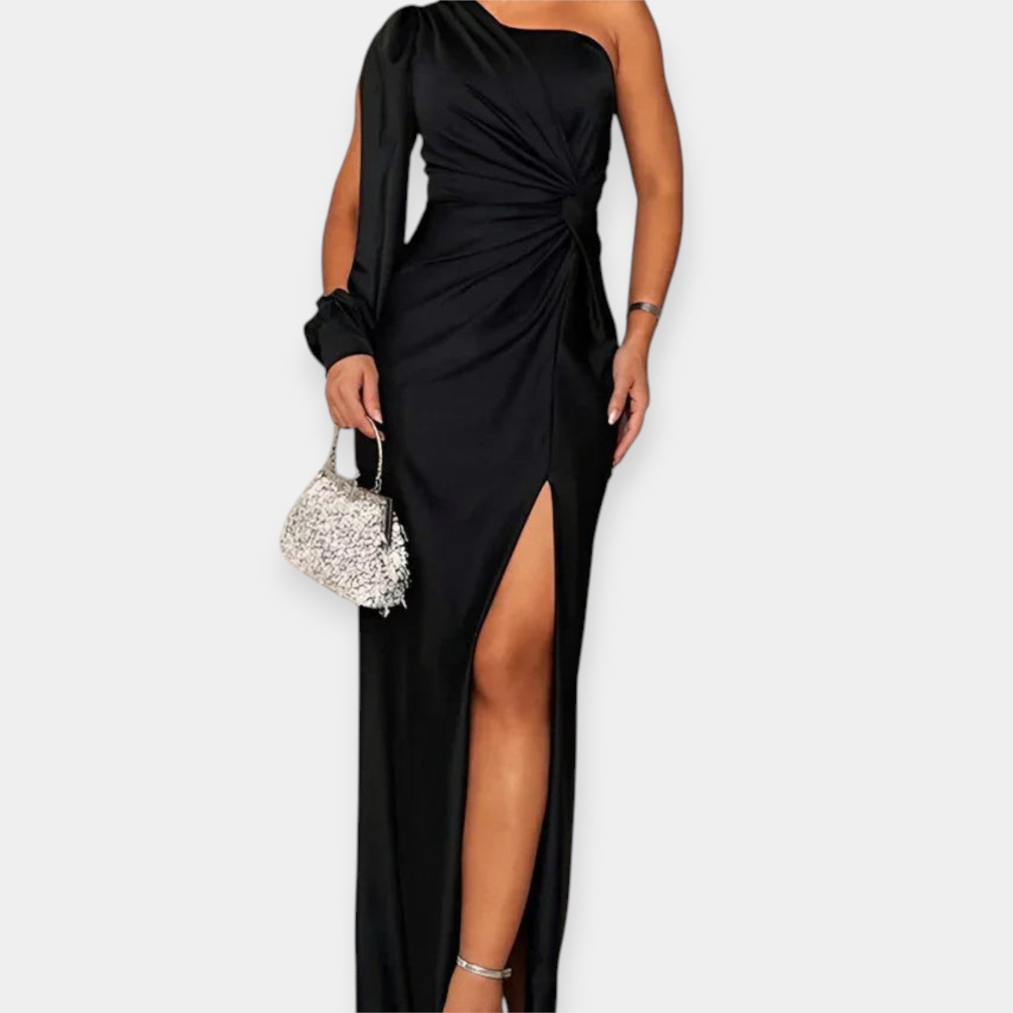 Maxi Dress with One Shoulder and Cut-Out