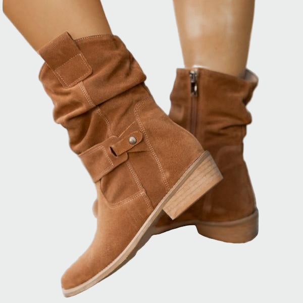 Eva | Casual Soft Suede Ankle Boots with Modern Detail