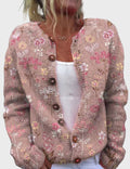 Elegant Knitted Vest with Floral Pattern