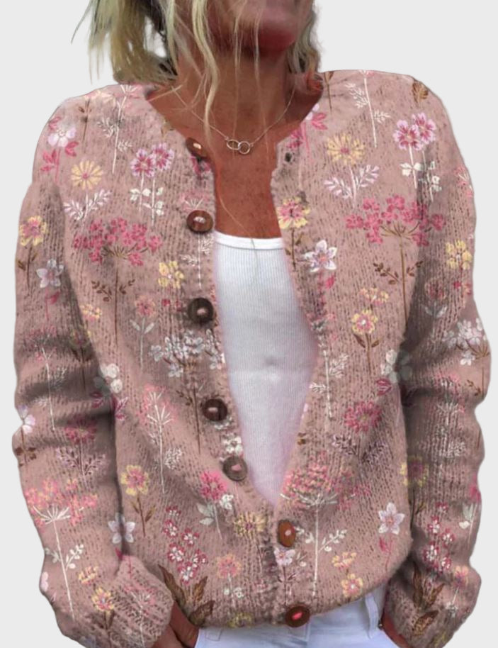 Elegant Sweater with Floral Pattern