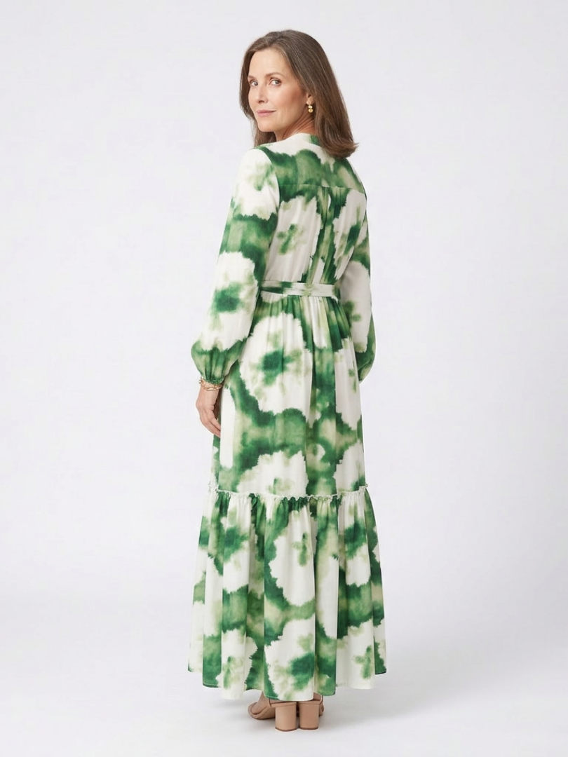 Sabine | Tie-Waist Long Sleeve Maxi Dress