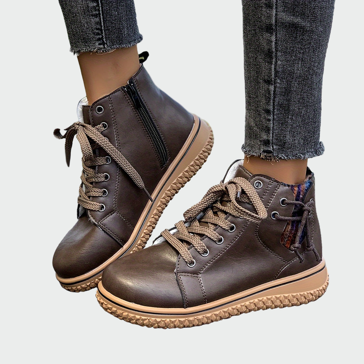 Inés | Modern Low-Cut Leather Orthopedic Boots