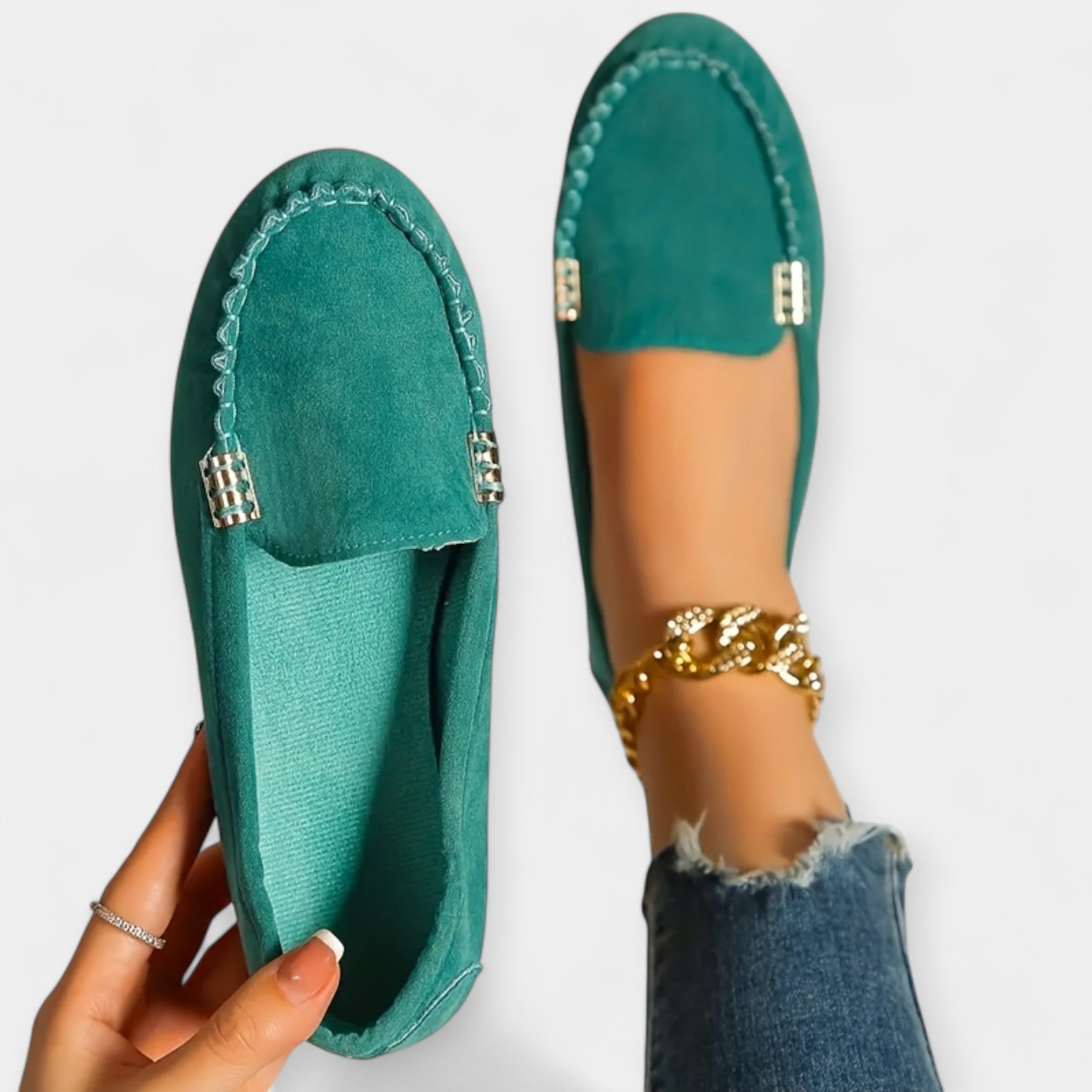 Loafers with Metal Accents