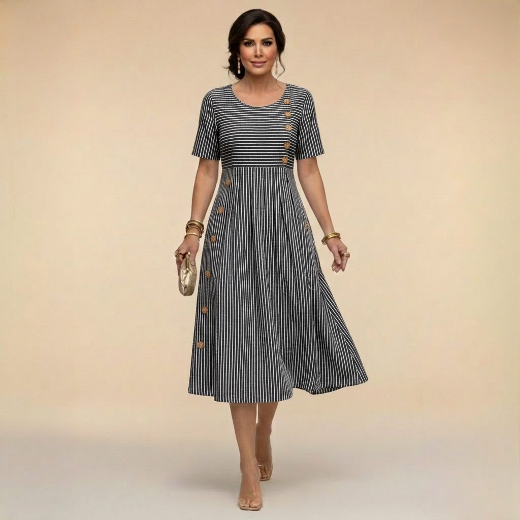 Wanda - Striped Midi Dress