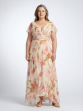 Elara | Floral Short Sleeve V-Neck Maxi Dress