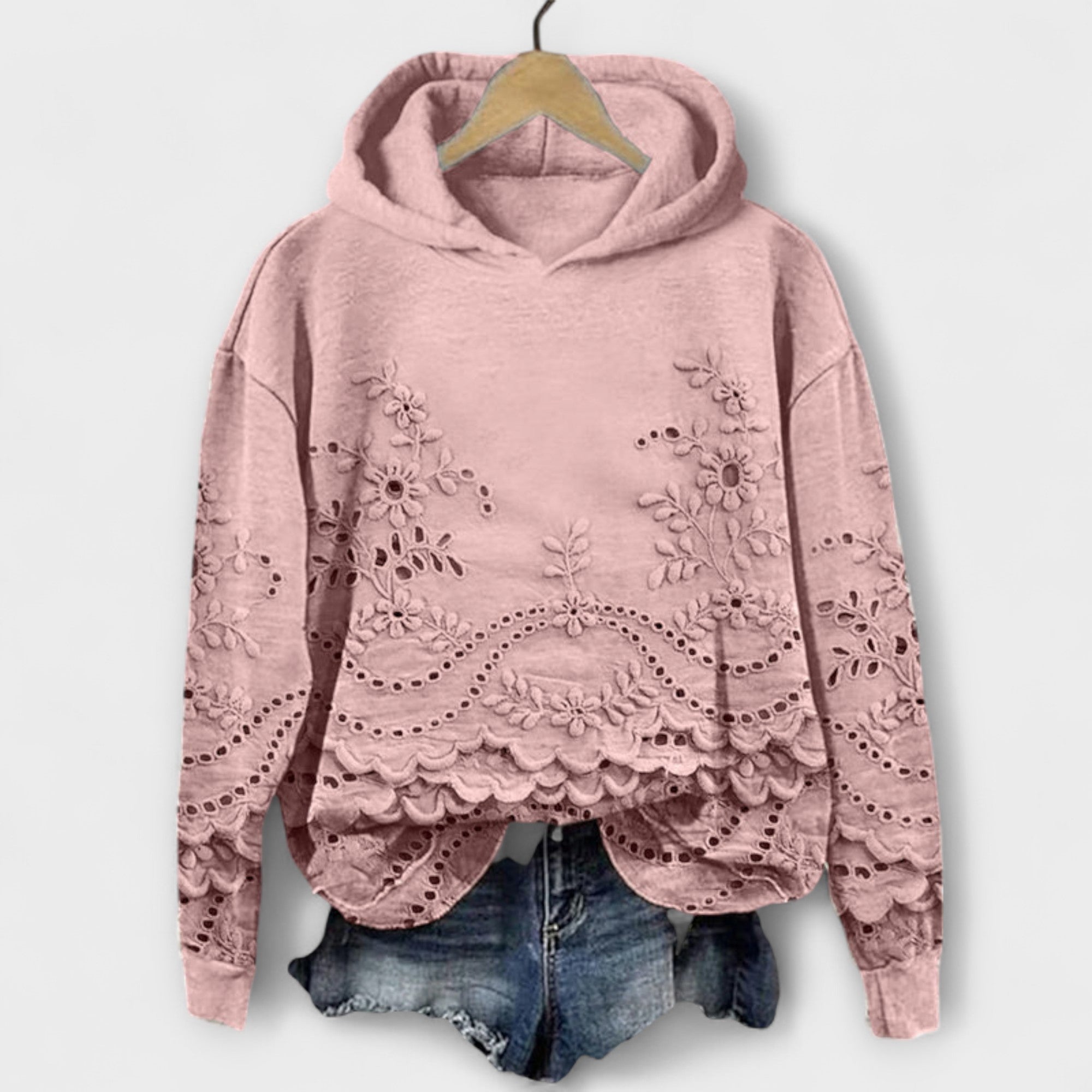 Grace – Vintage Hoodie with Floral Pattern