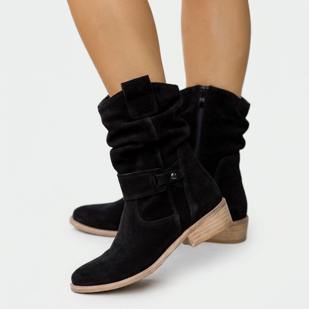 Eva | Casual Soft Suede Ankle Boots with Modern Detail