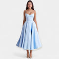 Midi Dress with Sheer Tulle