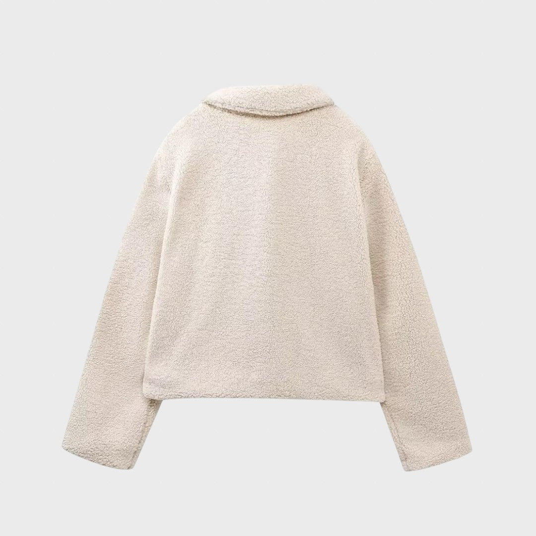 Gūnus | Women's Short Fleece Jacket with Buttons and Flap Pockets