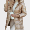 Sniegė | Long and warm quilted coat with a enveloping hood