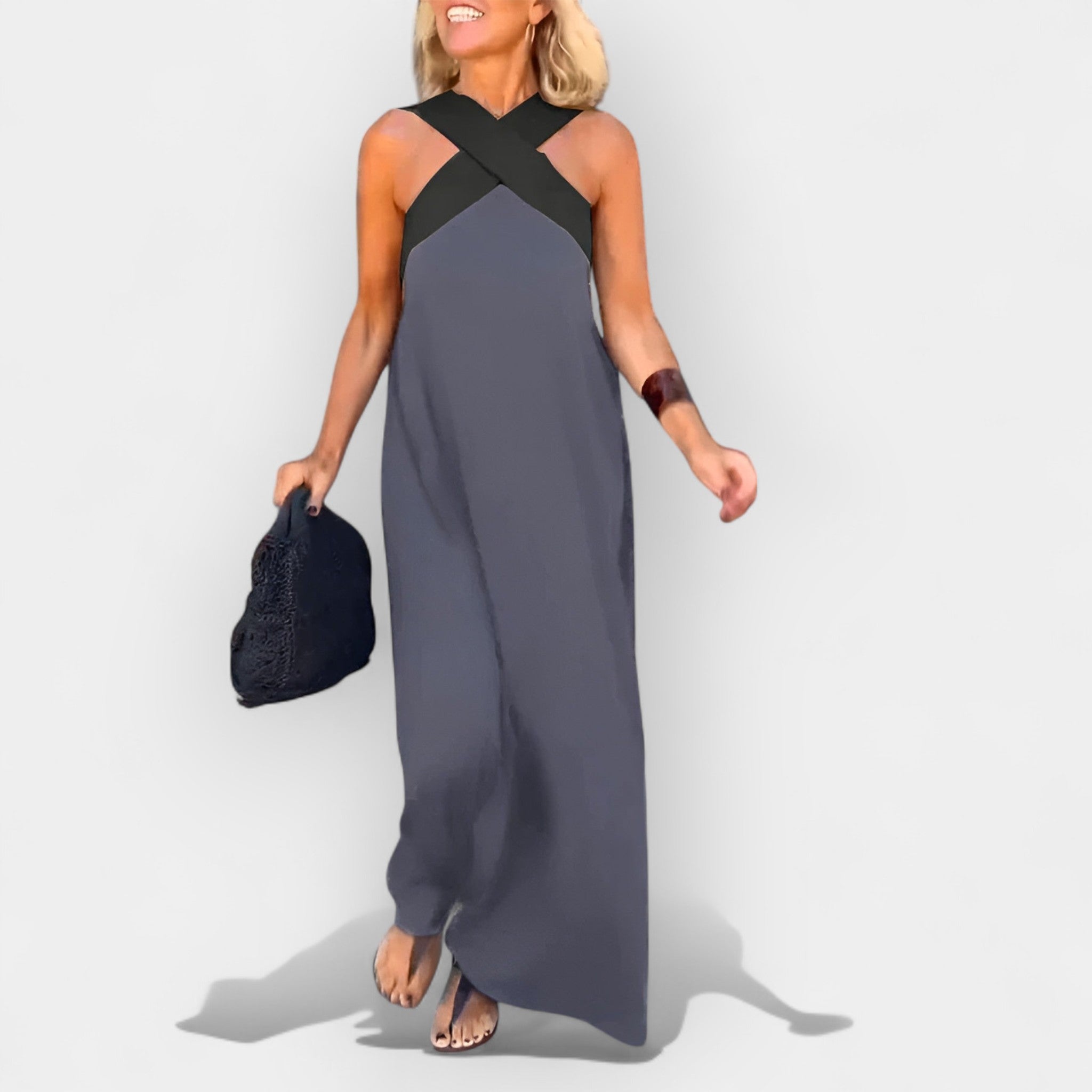 Light Dress with Cross Neckline