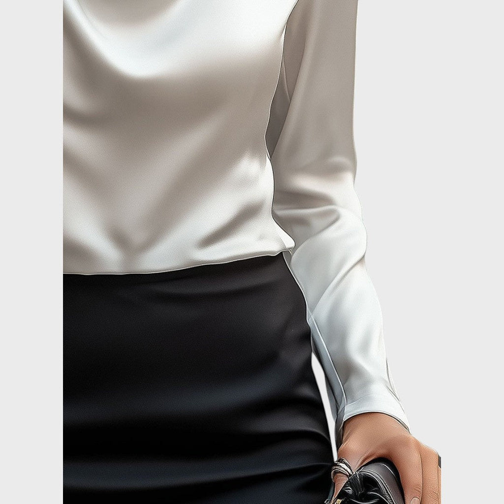 Touch | Elegant White Satin Blouse