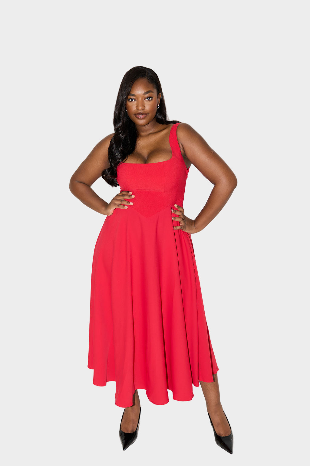 Timeless Durable Air Midi Dress with Distinctive Line and Natural Movement