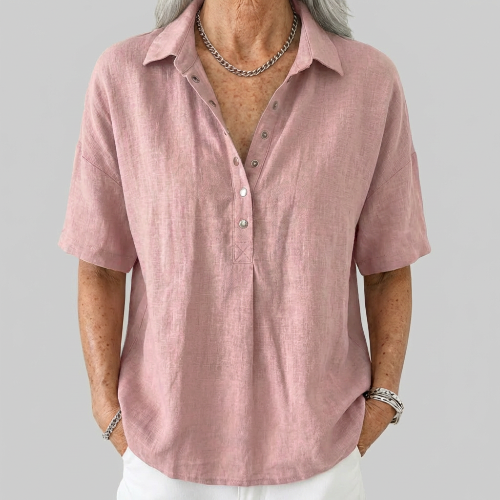 Tessa – Blouse with Collar and Button Detail