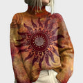 Braided Sweater with Sun and Tri-Ball Pattern