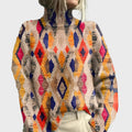 Knitted turtleneck with geometric pattern