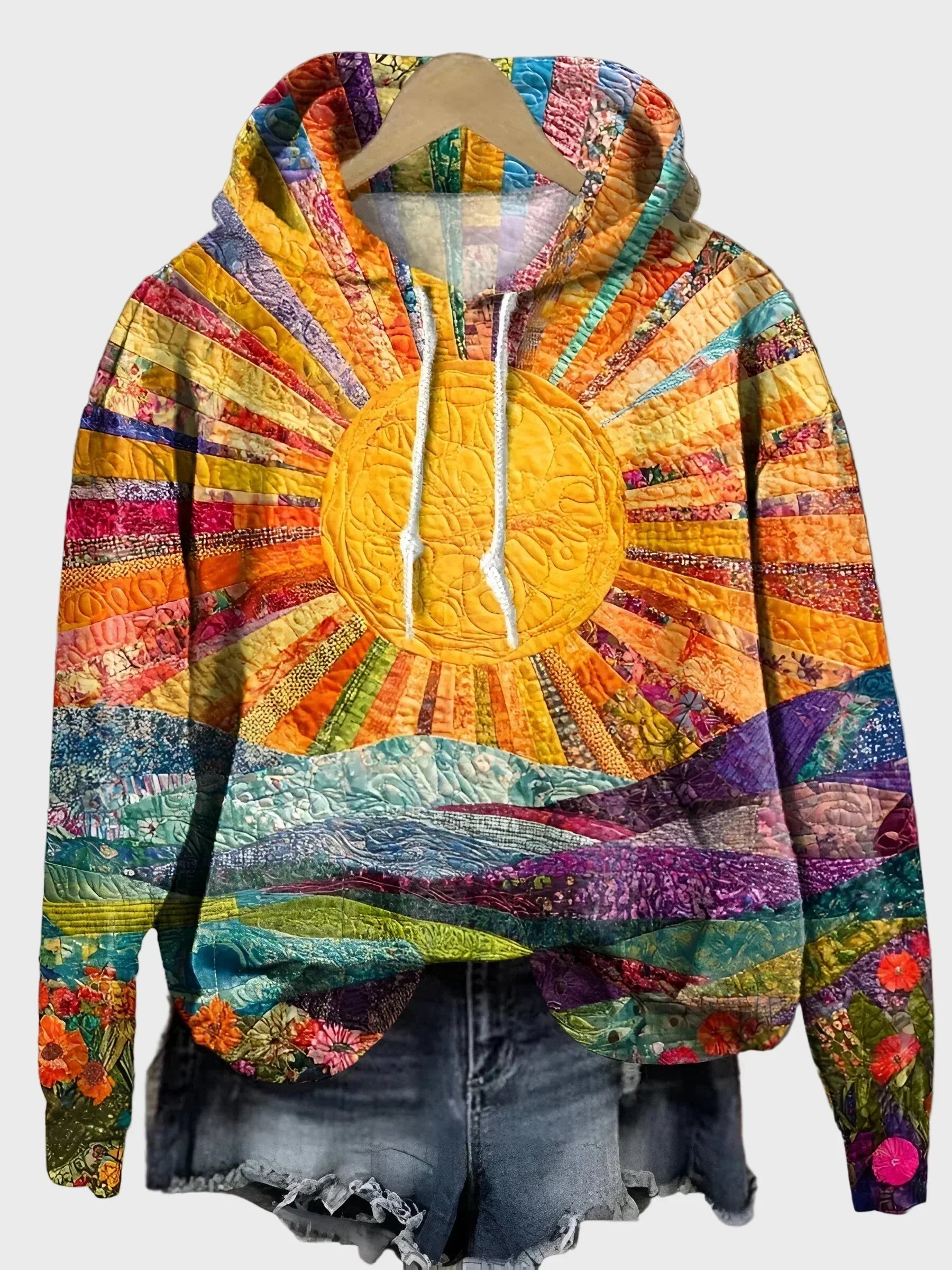 Blazer with Sunbeam Pattern