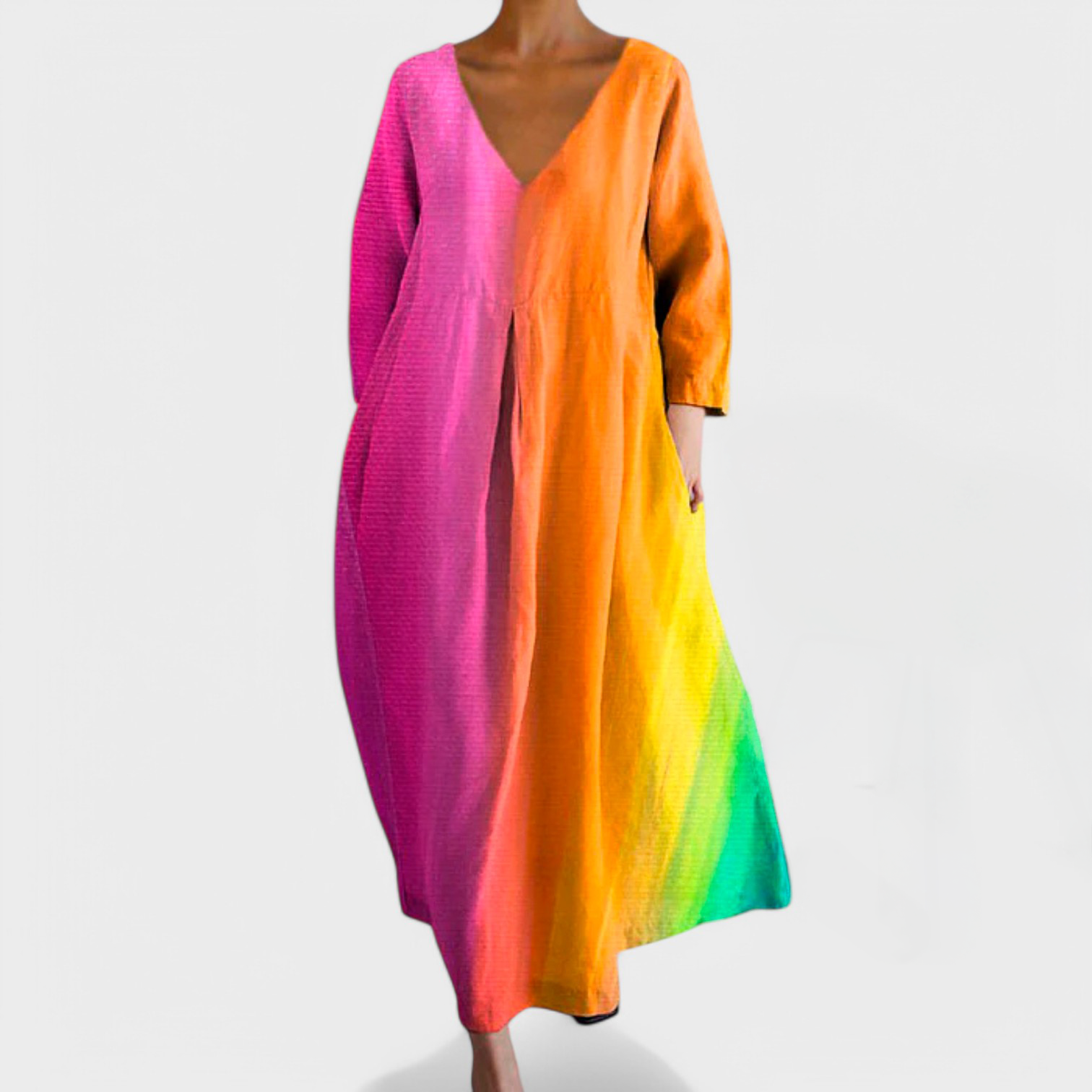 Ana - Colorful Dress with V-Neck