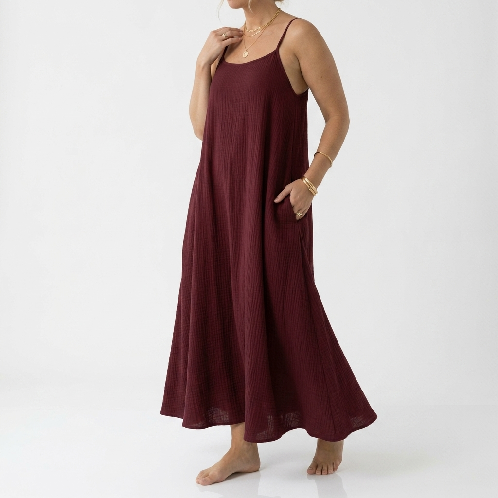 Backless Lace-Up Maxi Dress