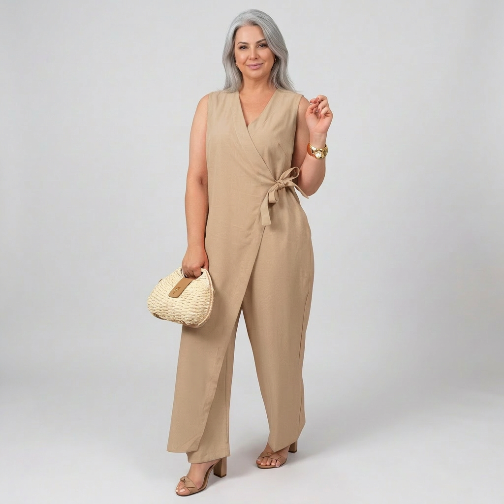 Mia - Sleeveless Wrap V-Neck Jumpsuit